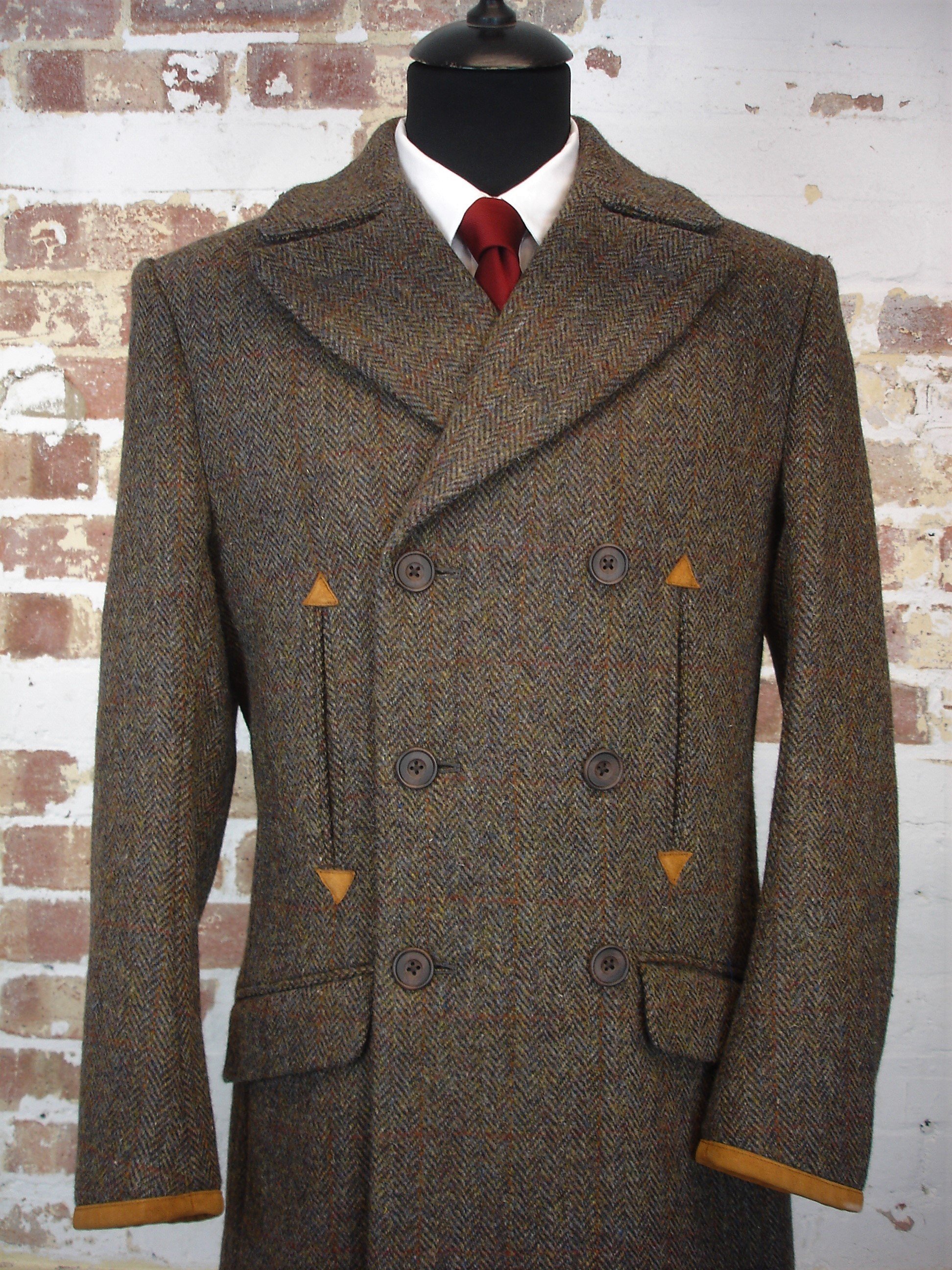 Herringbone Harris Tweed Pea Coat — TWEED ADDICT